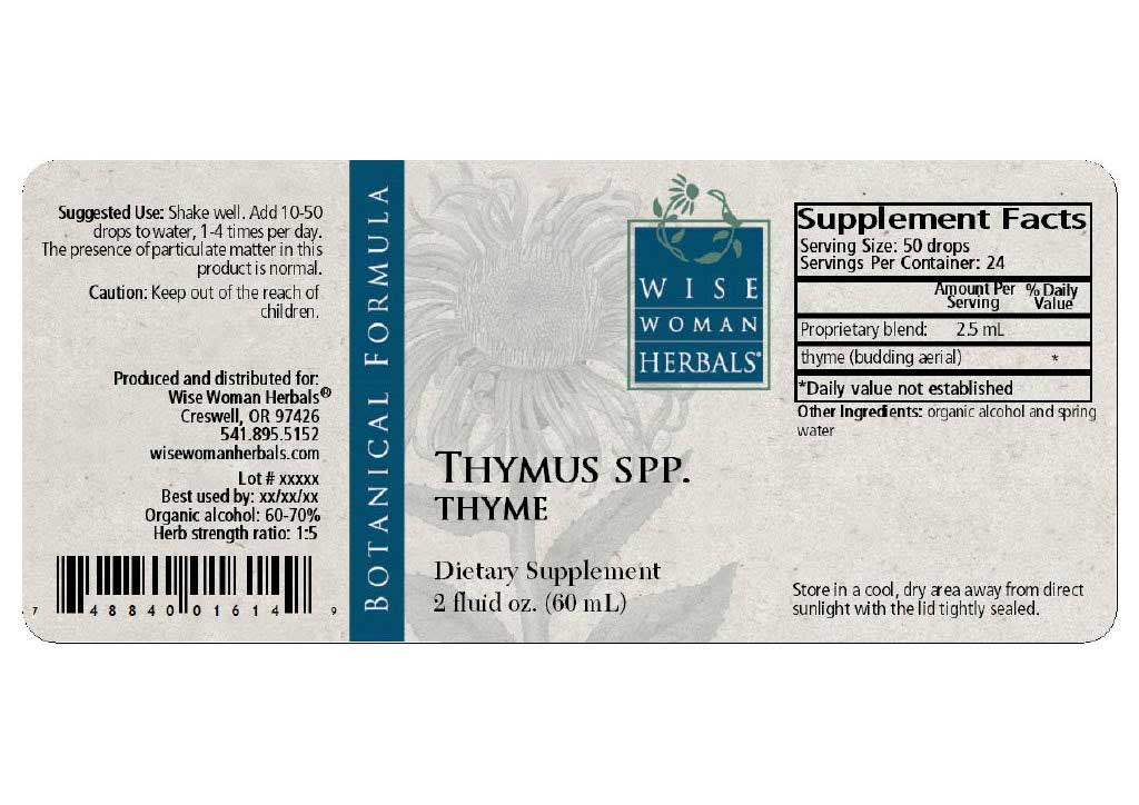 Wise Woman Herbals Thymus Vulgaris Thyme (Thymus spp.) Label
