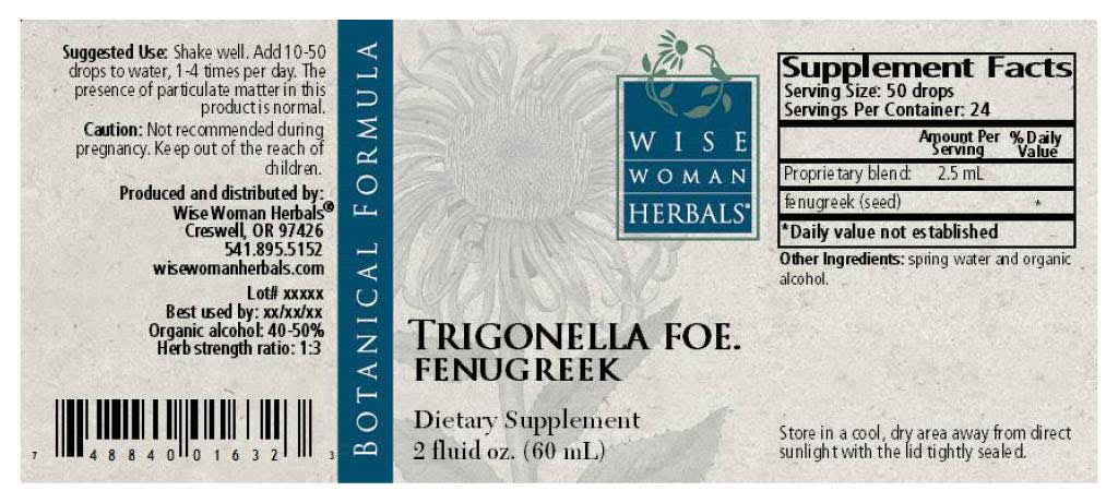 Wise Woman Herbals Trigonella Foenum Fenugreek Label