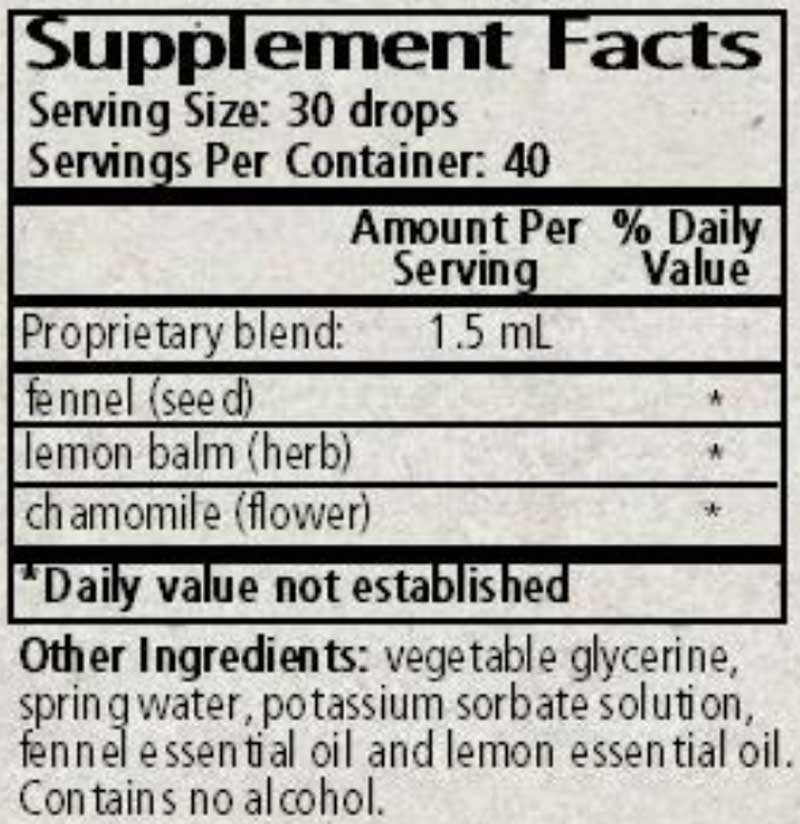 Wise Woman Herbals Tummy Glycerite Ingredients