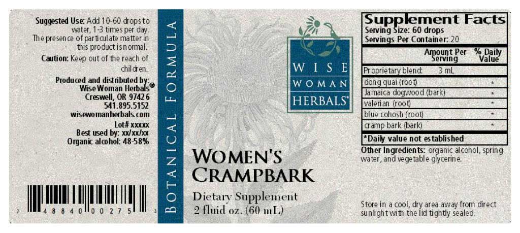 Wise Woman Herbals Women's Crampbark Compound Label