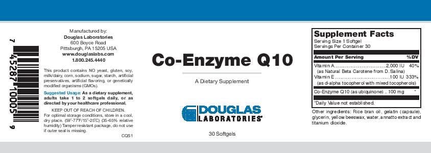 Douglas Laboratories Co-Enzyme Q10 Plus Vitamins A & E