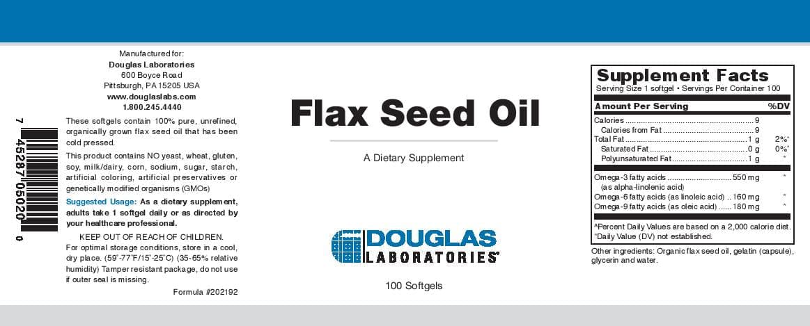 Douglas Laboratories Flax Seed Oil Softgels