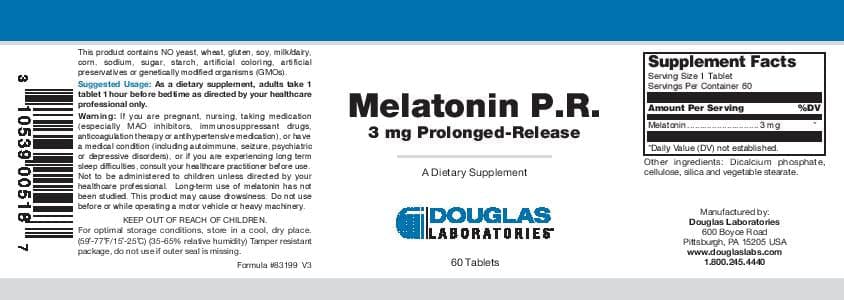 Douglas Laboratories Melatonin Tablets - Prolonged Release