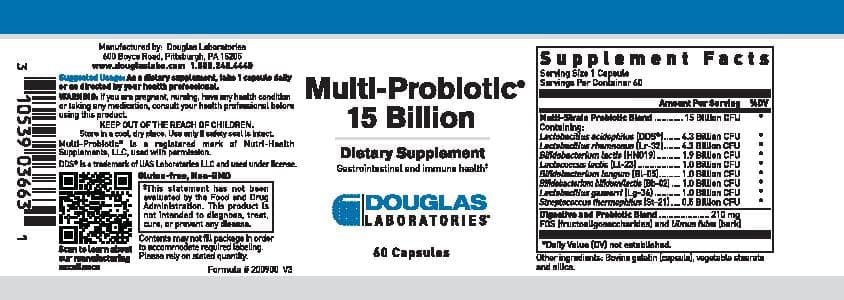 Douglas Laboratories Multi-Probiotic 15 Billion Label