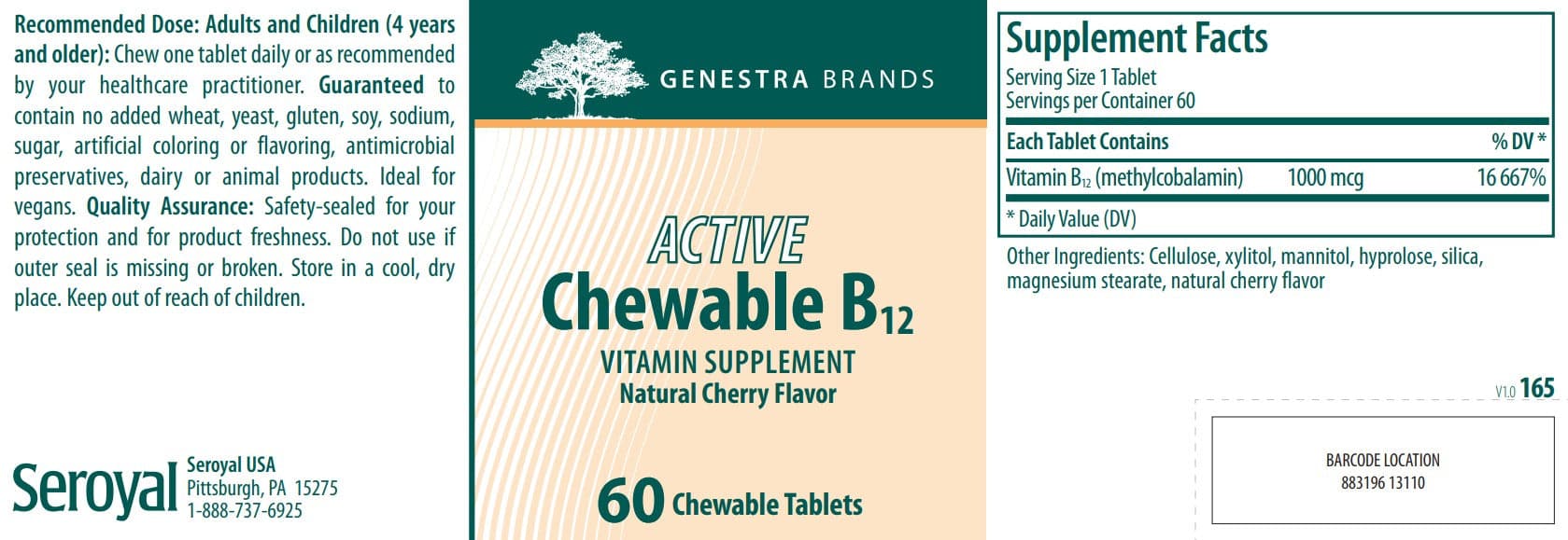 Genestra Brands Active Chewable B12