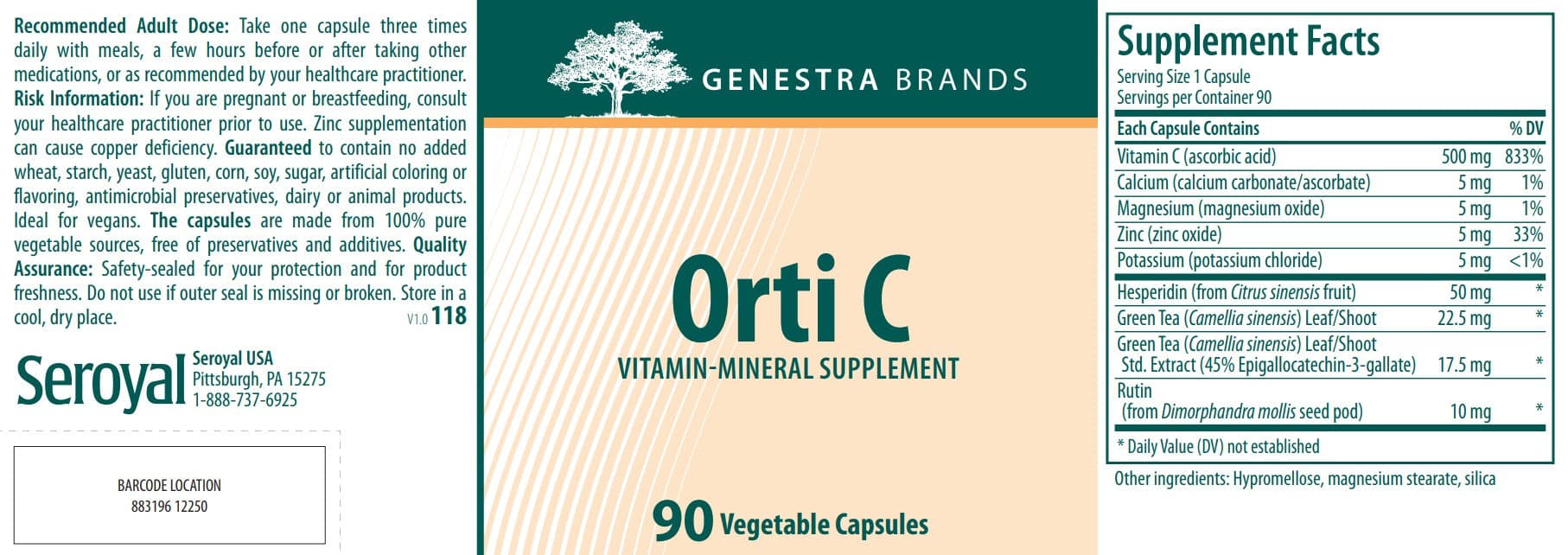 Genestra Brands Orti C Label